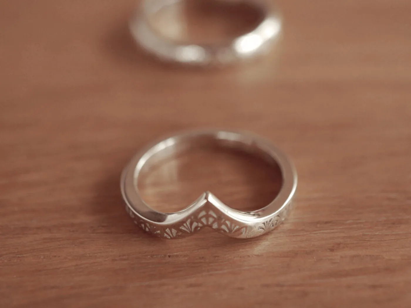 Sector Totem Wedding Band (Ring Set) — view 2