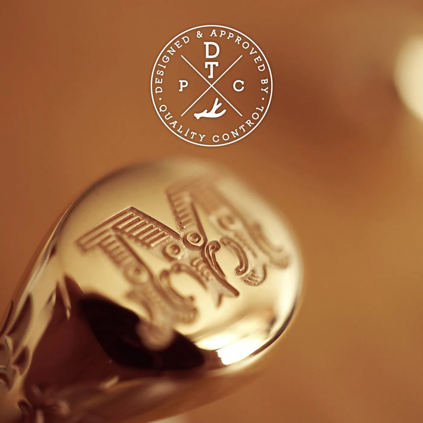 Medal Signet Wedding Band (Ring Set) — view 8