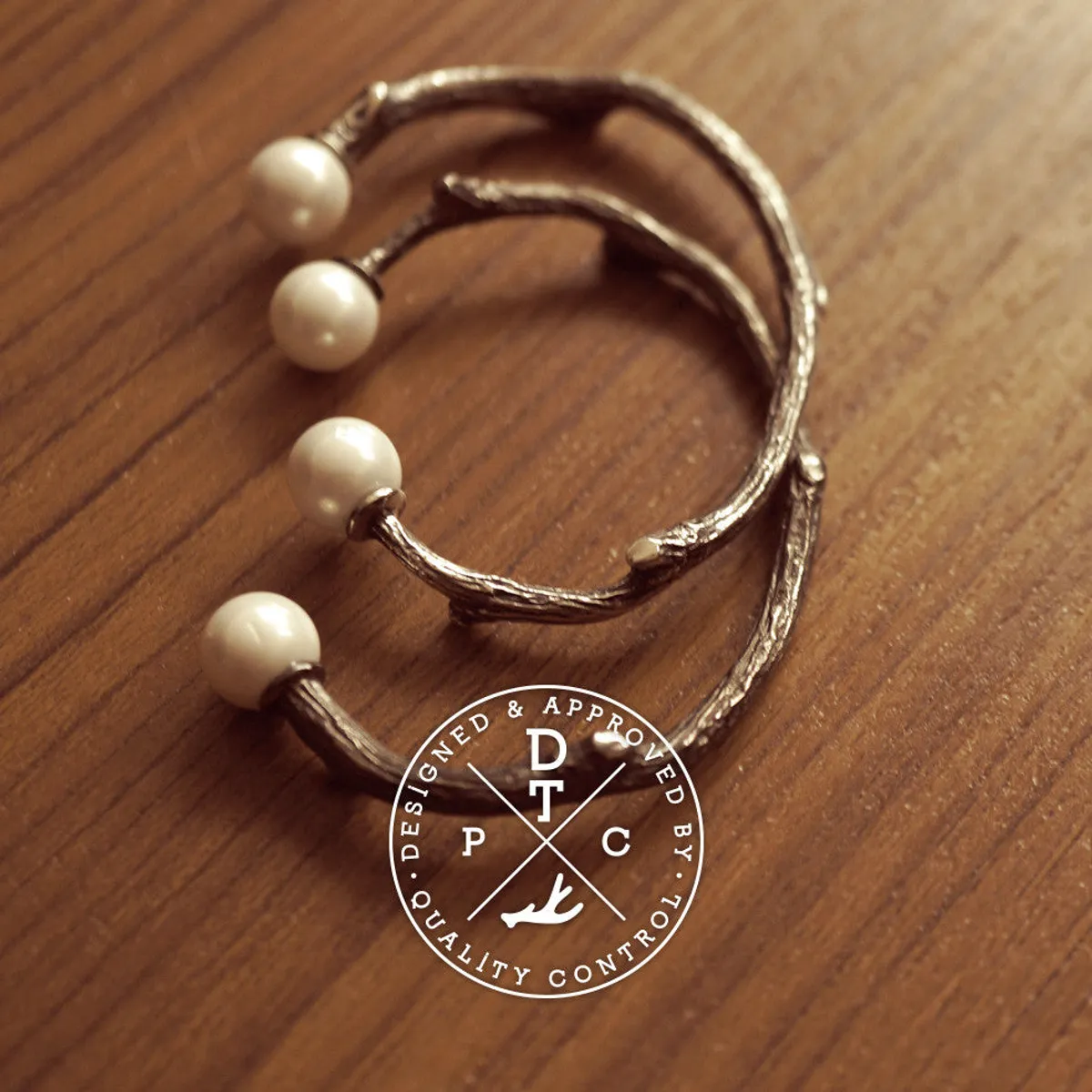 925 Silver Da Twig Bangle (Fresh Water Pearls) — 2