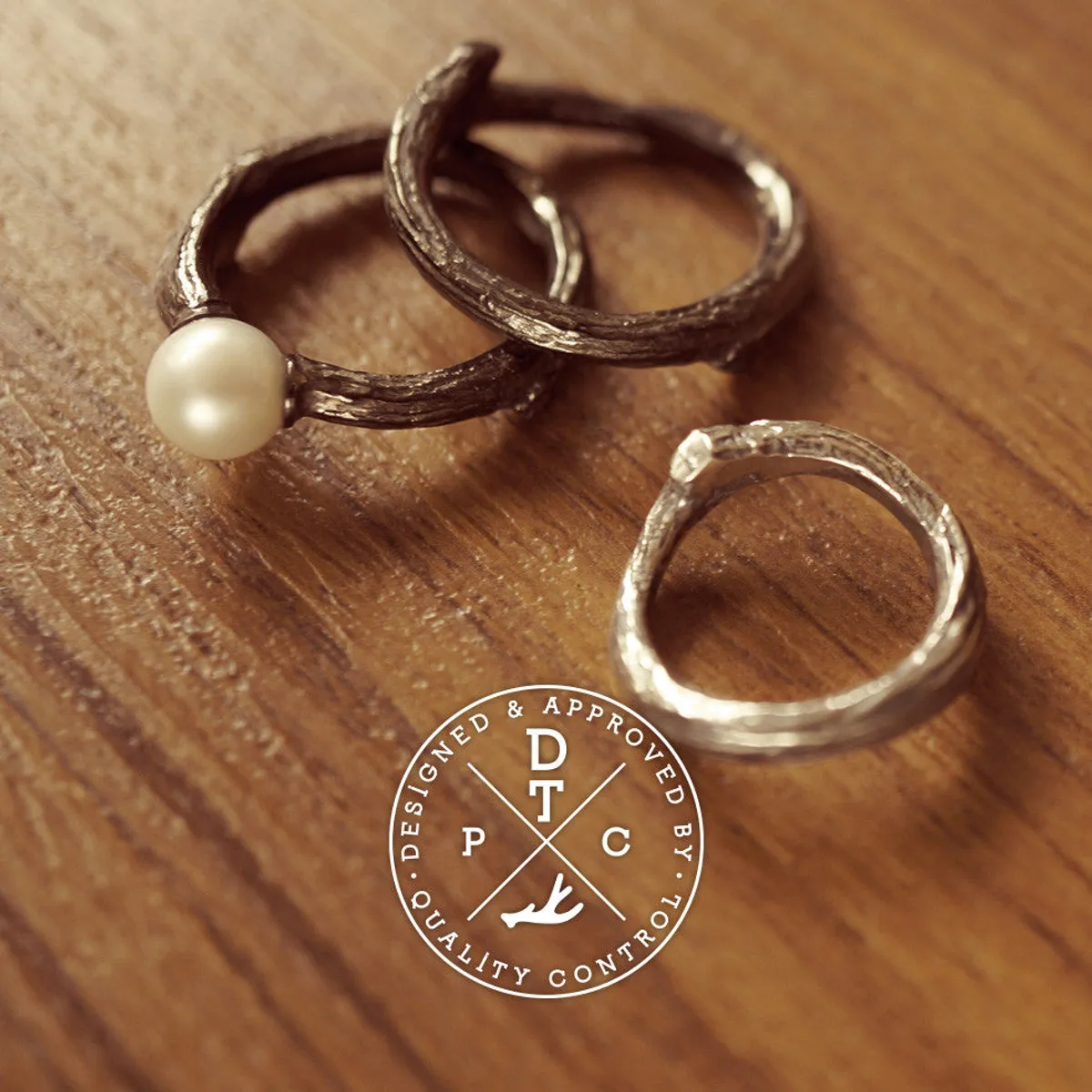 925 Silver Da Twig Rings (Fresh Water Pearl) — 1