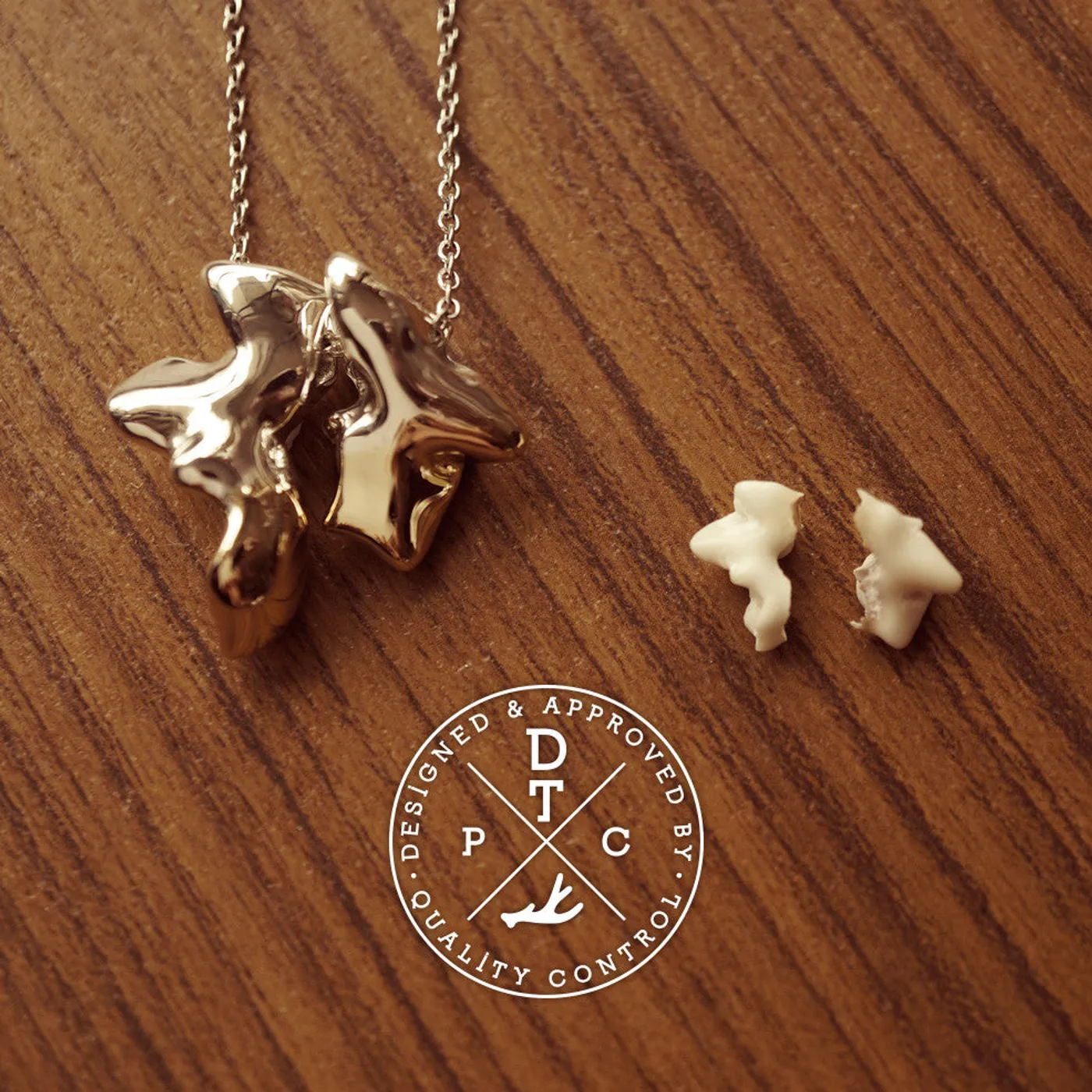 925 Silver & 18k Yellow Gold Dog Charm Pendant — view 1
