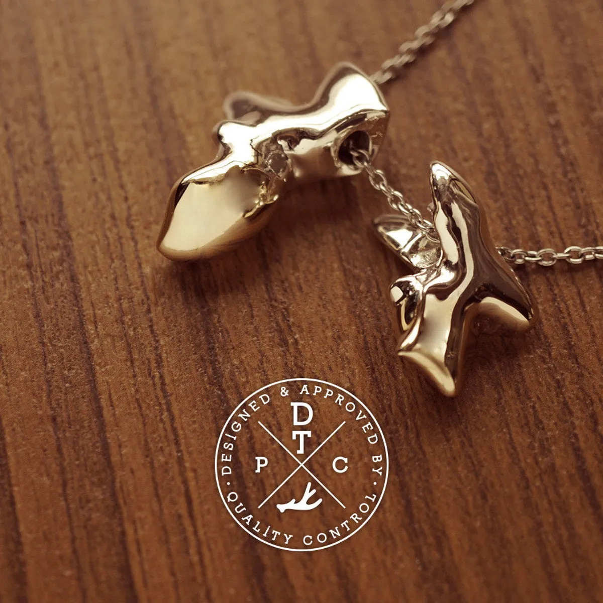 925 Silver & 18k Yellow Gold Dog Charm Pendant — 2