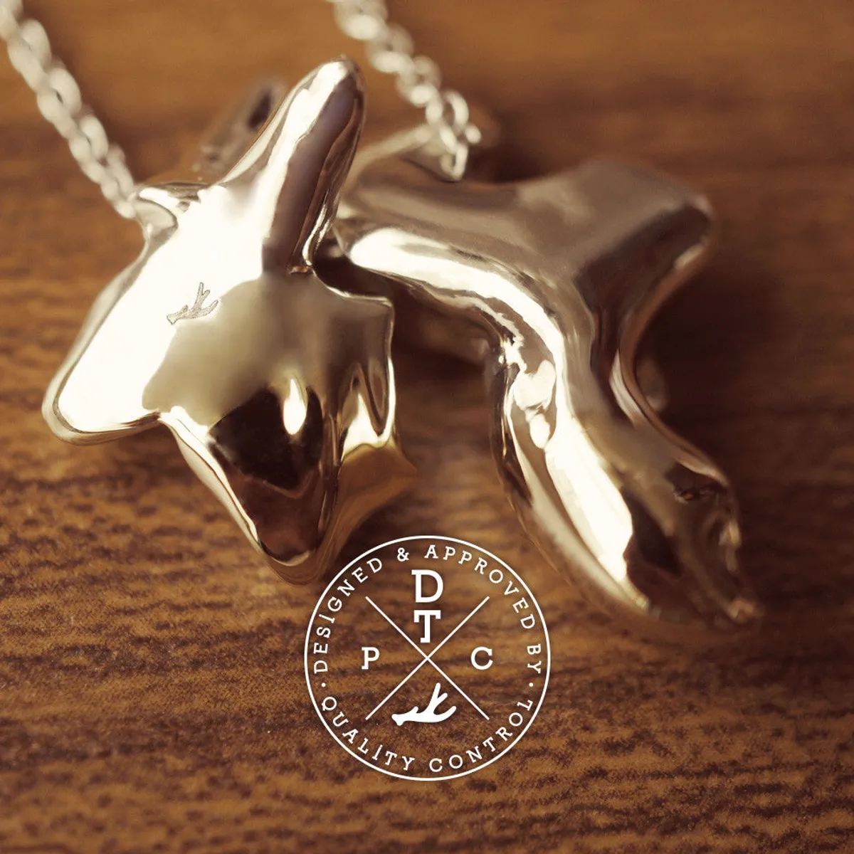 925 Silver & 18k Yellow Gold Dog Charm Pendant — 3