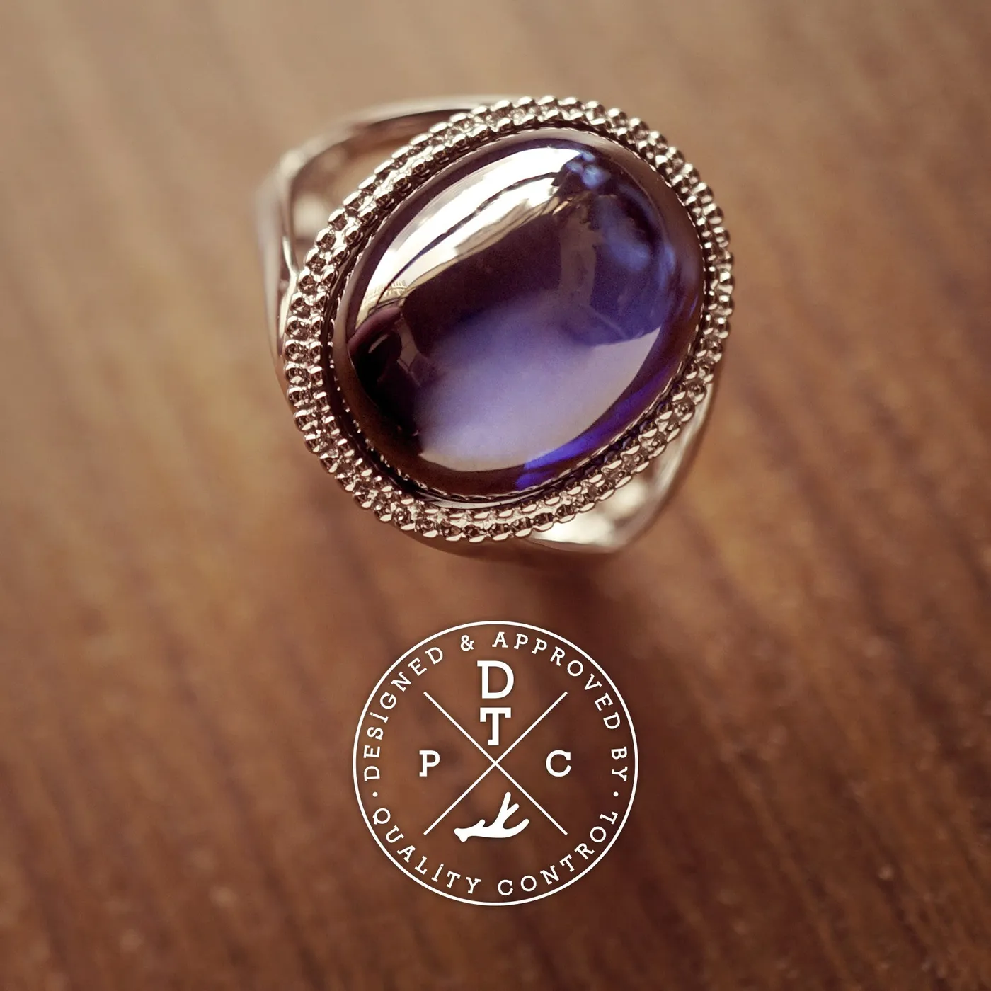 18k White Gold Sapphire Ring (Classic) — view 2
