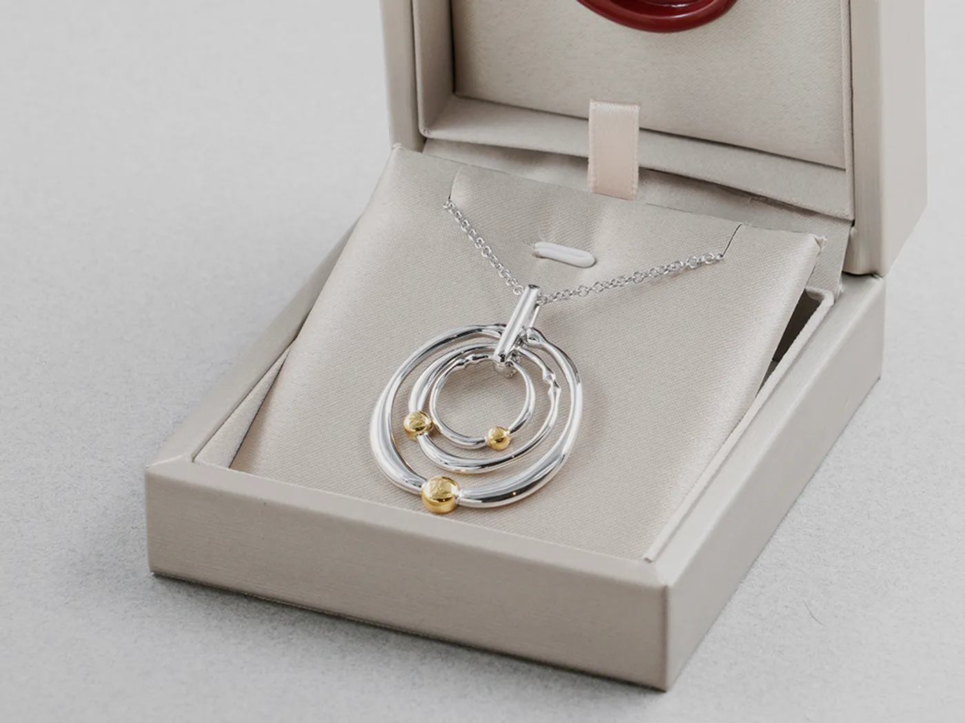 18k White & Yellow Gold Pendant and Necklace Set — view 1