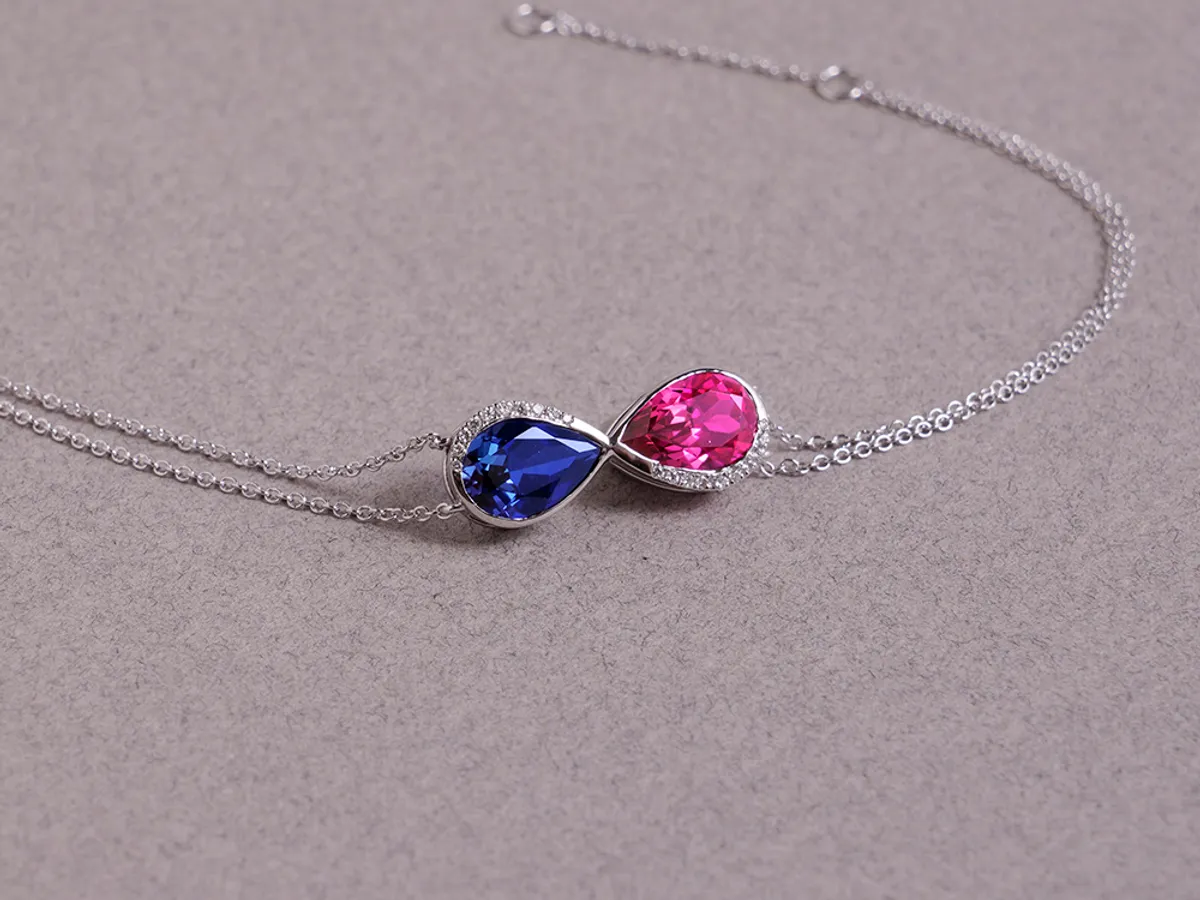 18k White Gold Bracelet (Syn Ruby & Sapphire) — 6