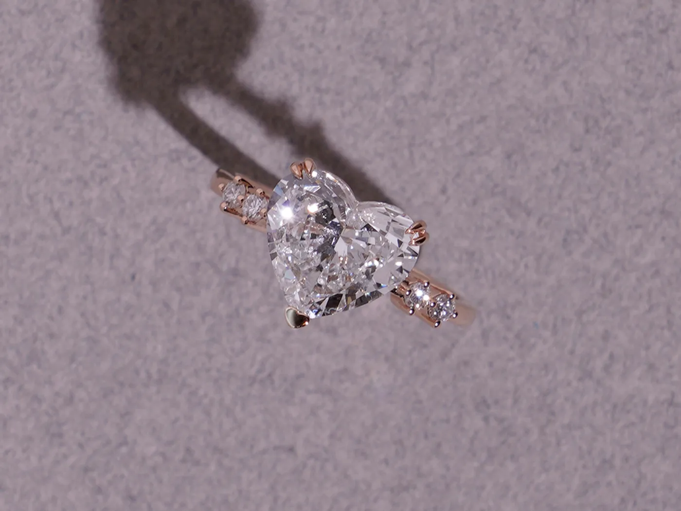 18k White Gold Diamond Ring (3ct heart shape) — view 12