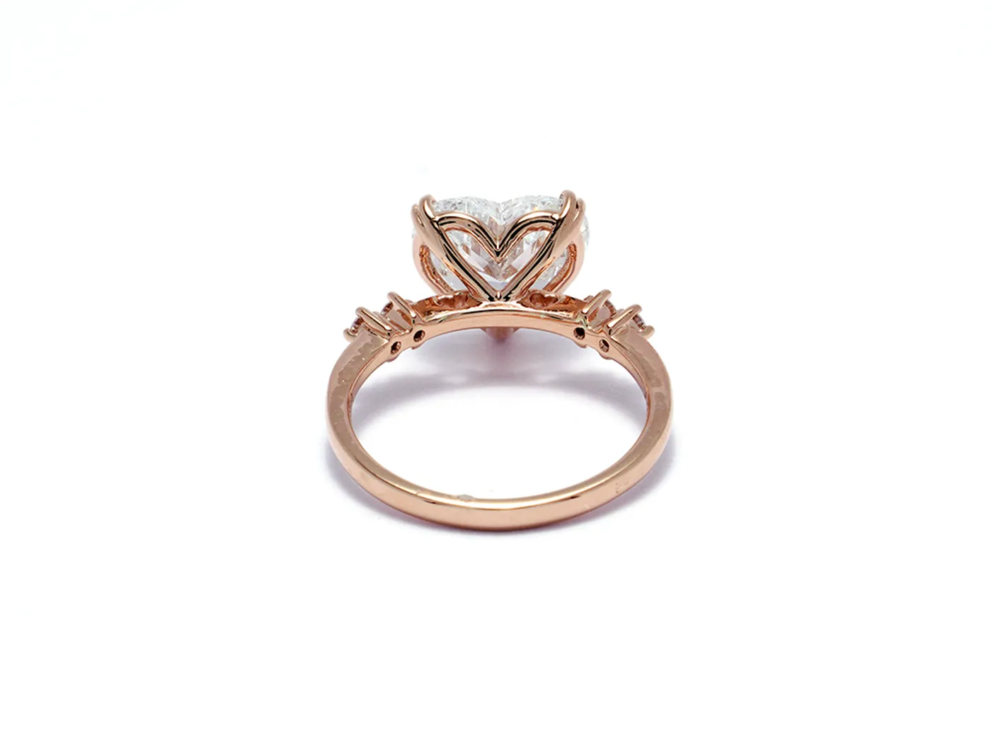 18k White Gold Diamond Ring (3ct heart shape) — view 5