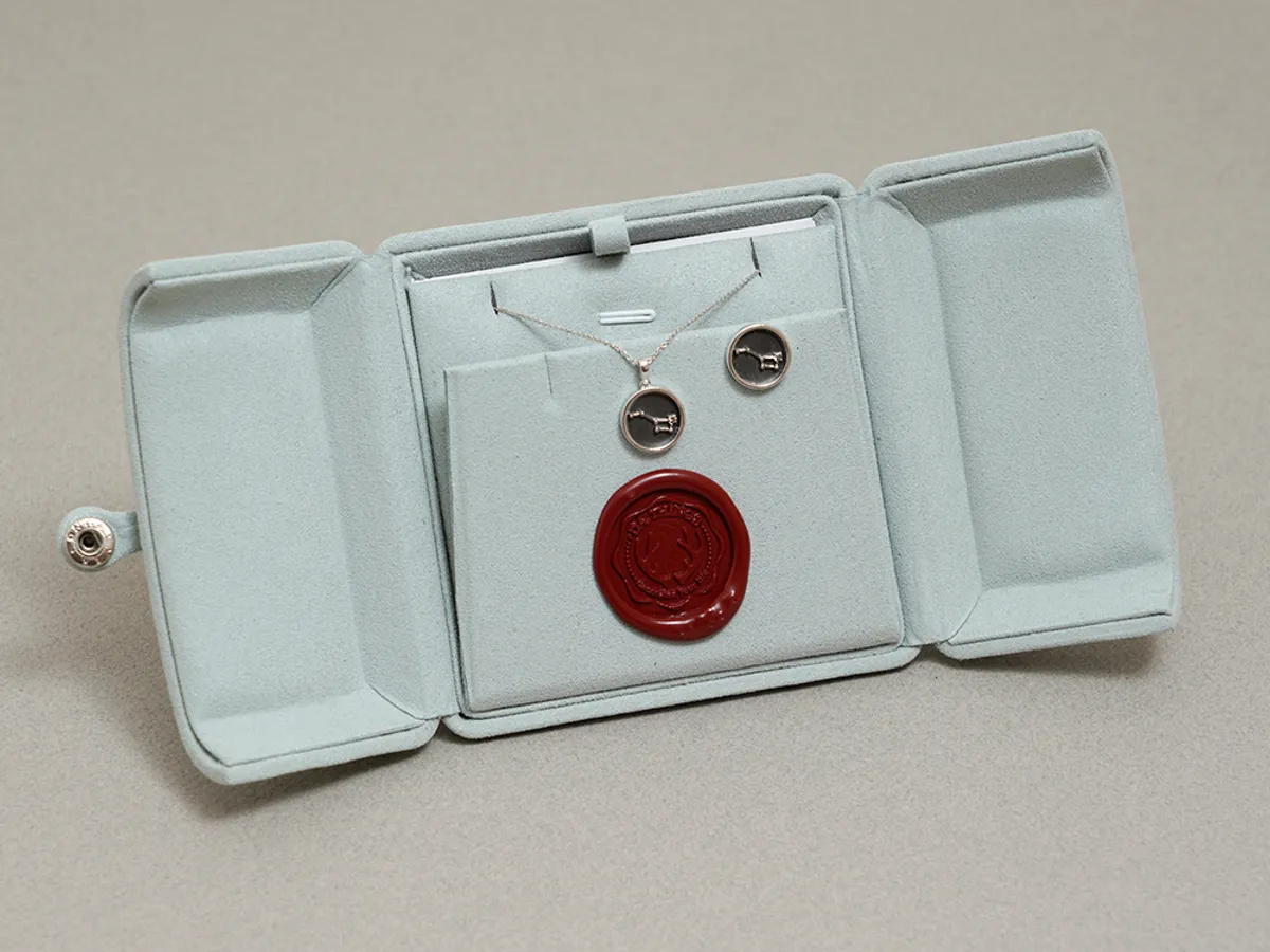 14k White Gold Earring & Pendant Set (Star) — 1