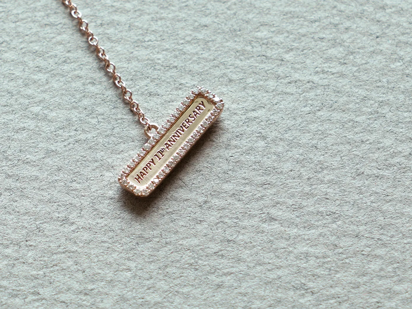 18k Rose Gold Diamond Necklace (10&1) — view 2