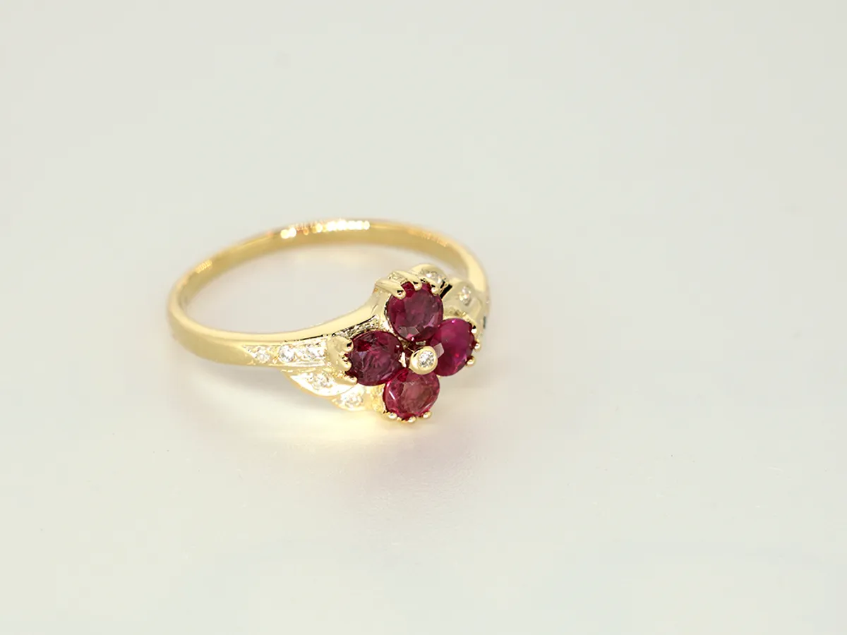 22k Yellow Gold  Ruby & Diamond Ring (repair) — 1