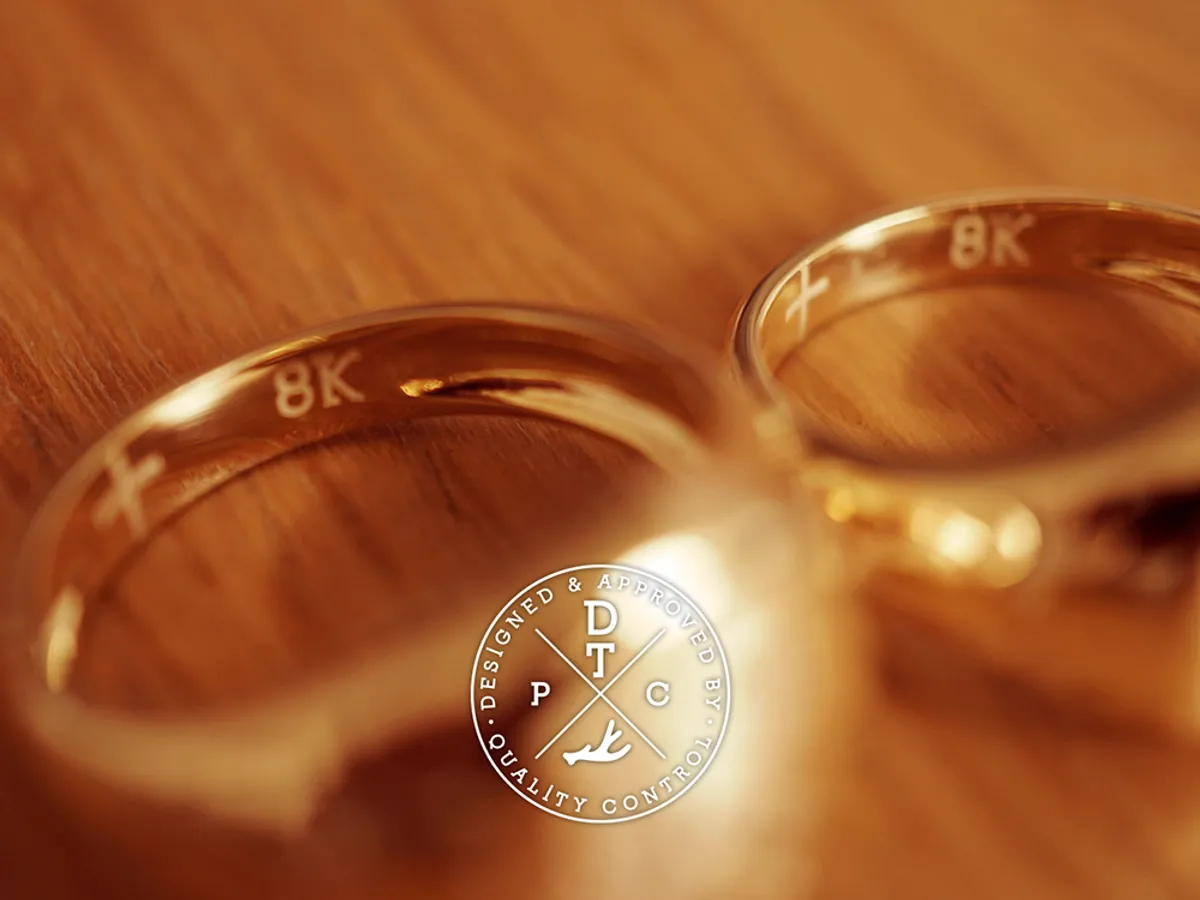 Medal Signet Wedding Band (Ring Set) — 1