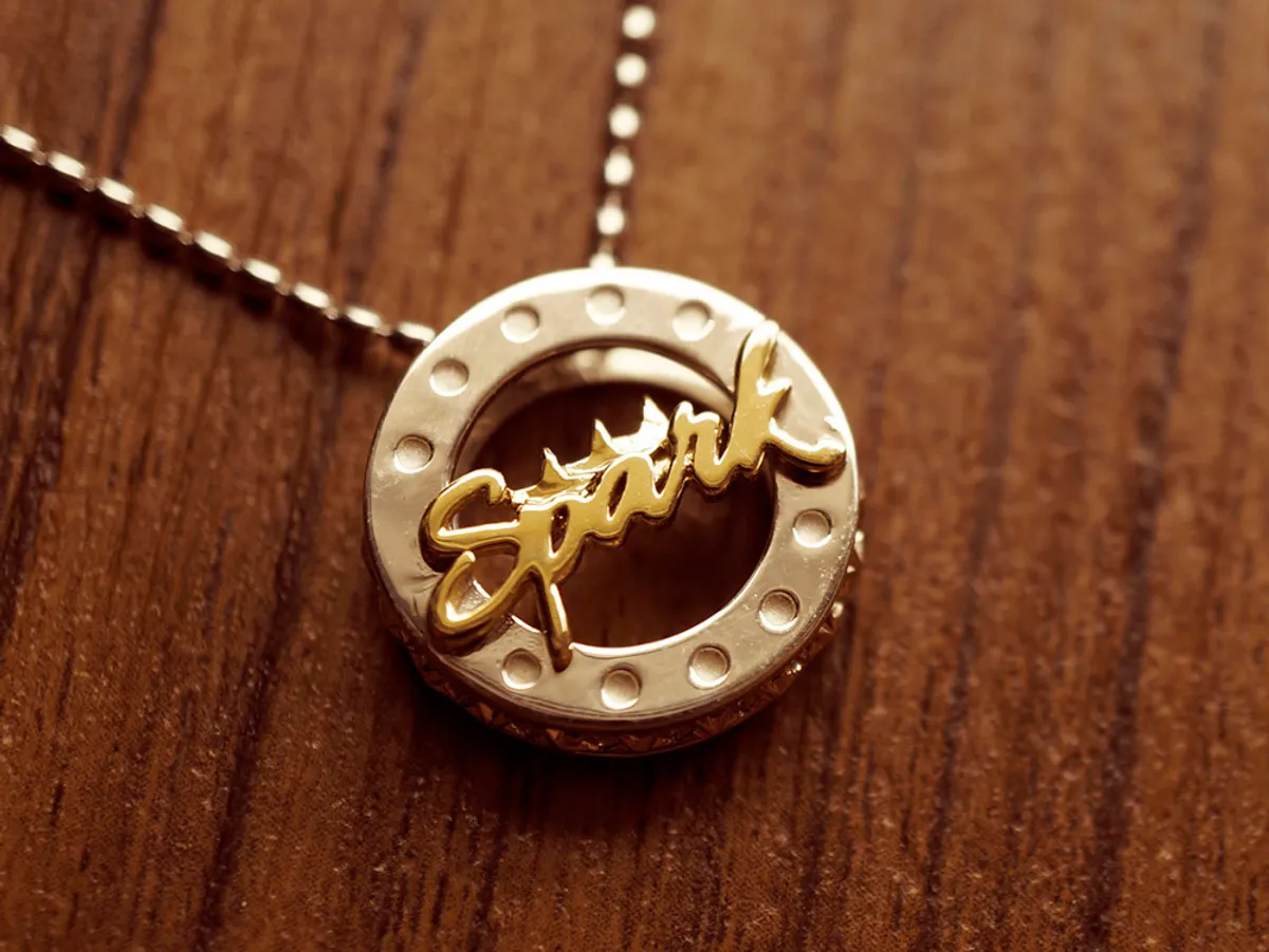 14k Yellow Gold & 925 Silver Pendant (Spark) — 4