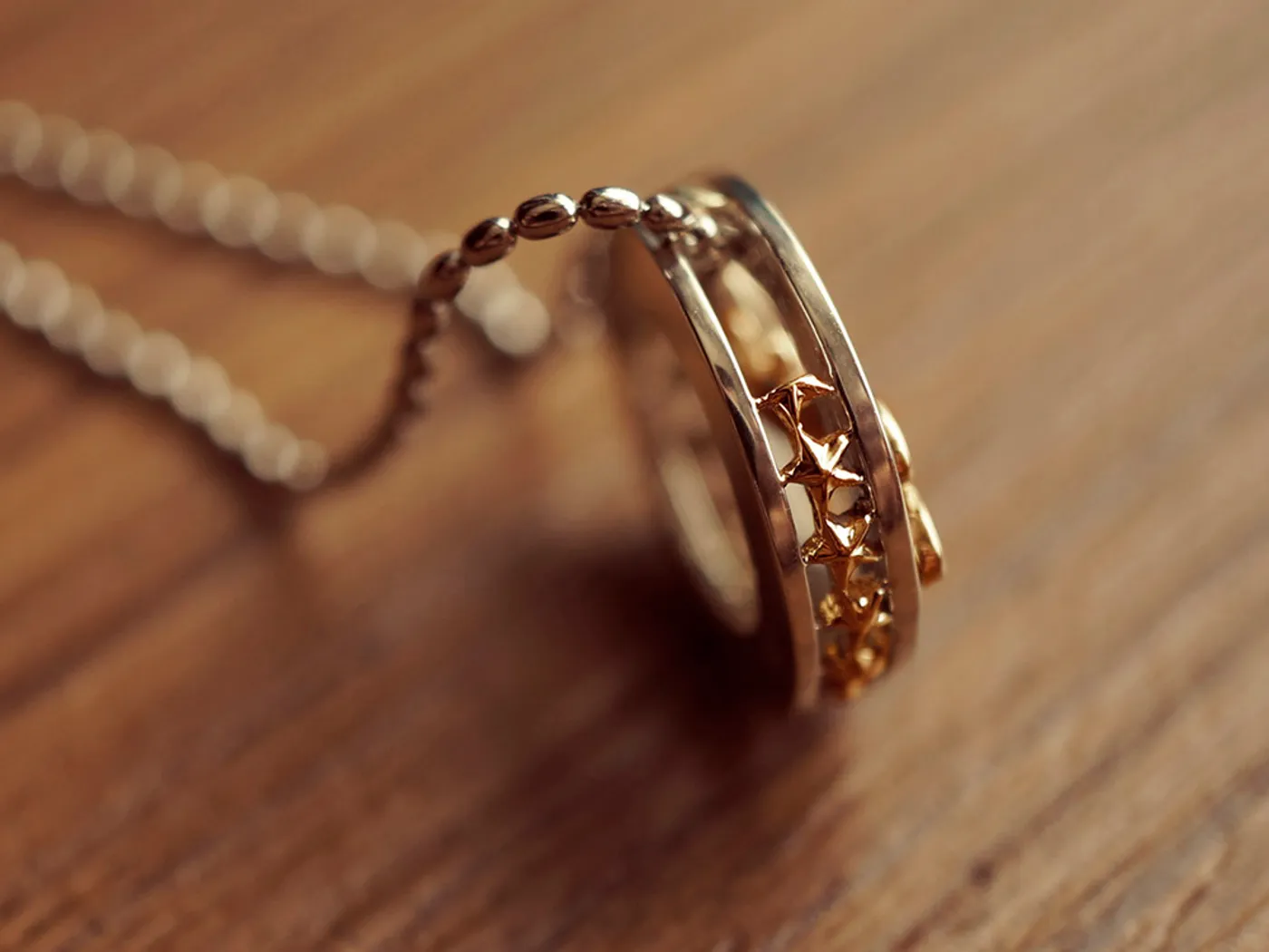 14k Yellow Gold & 925 Silver Pendant (Spark) — view 2