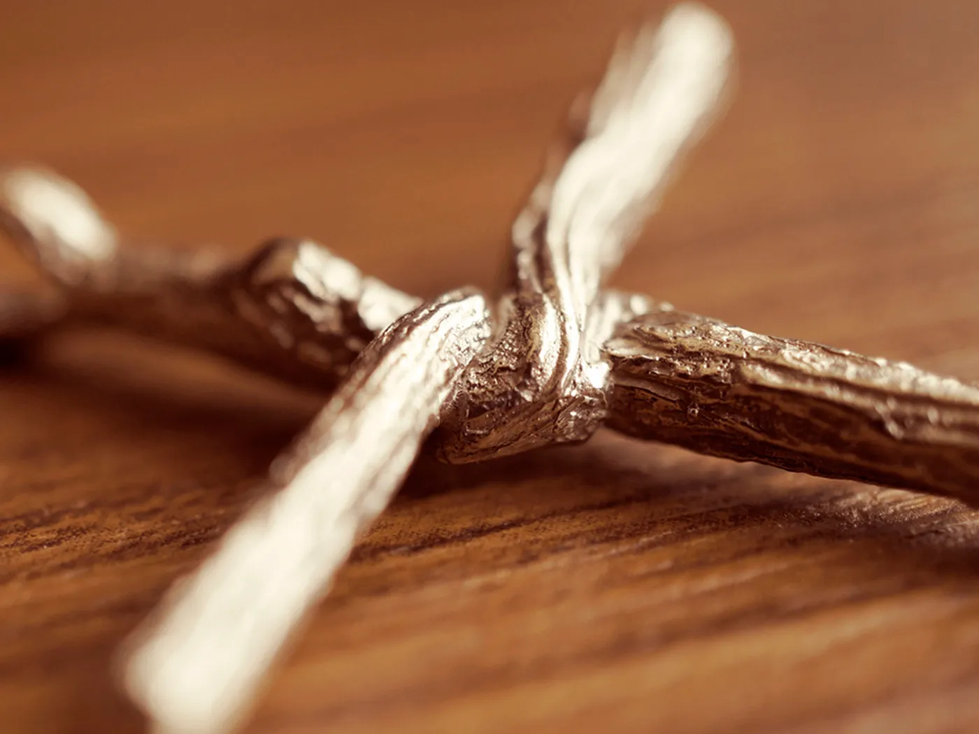 925 Silver Pendant with Necklace (Cross Twig) — view 3