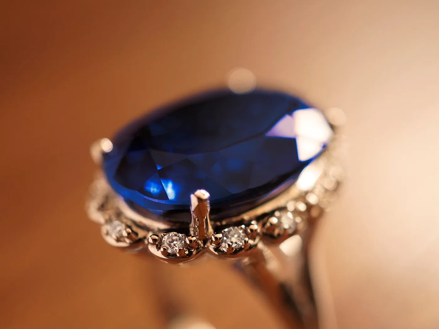 18k White Gold Earrings & Ring Set(Sapphire) — view 2