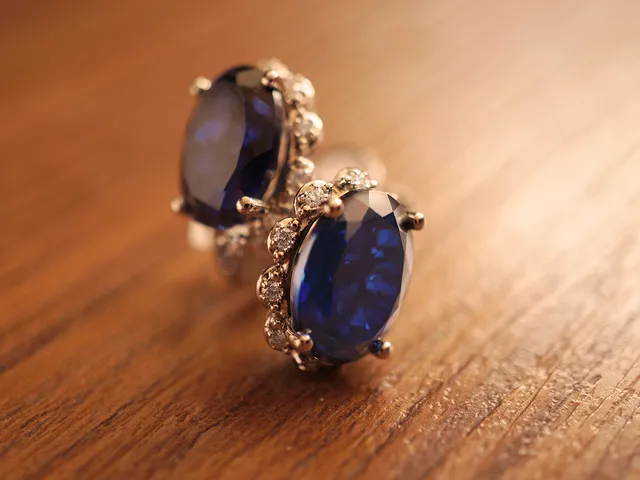 18k White Gold Earrings & Ring Set(Sapphire)
