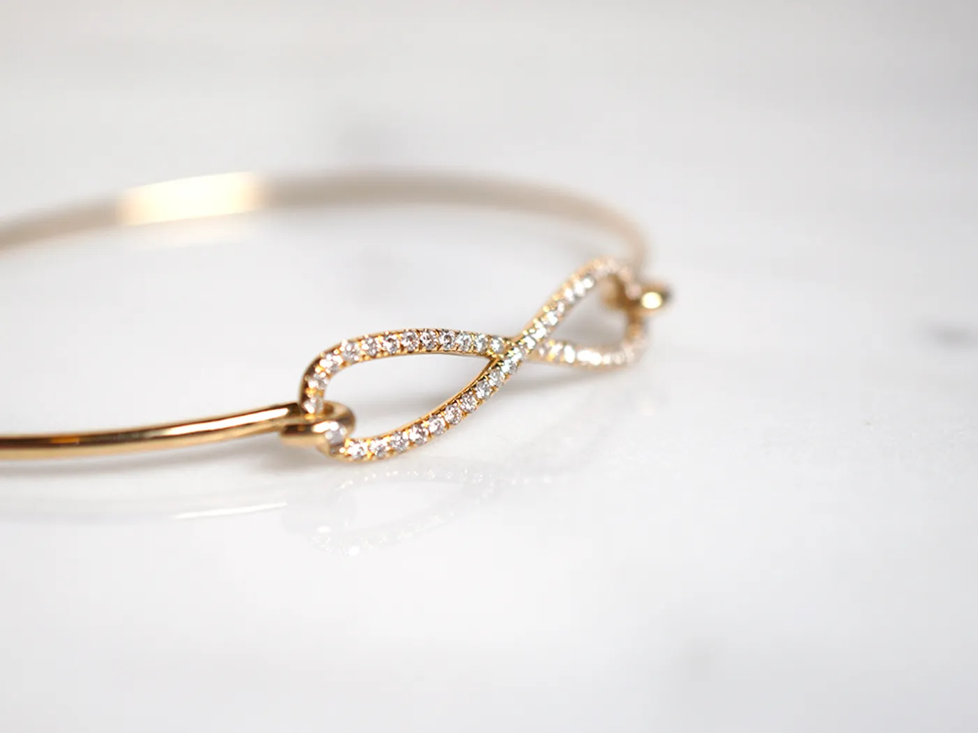 18k Yellow Gold Bangle (Infinity) — view 3