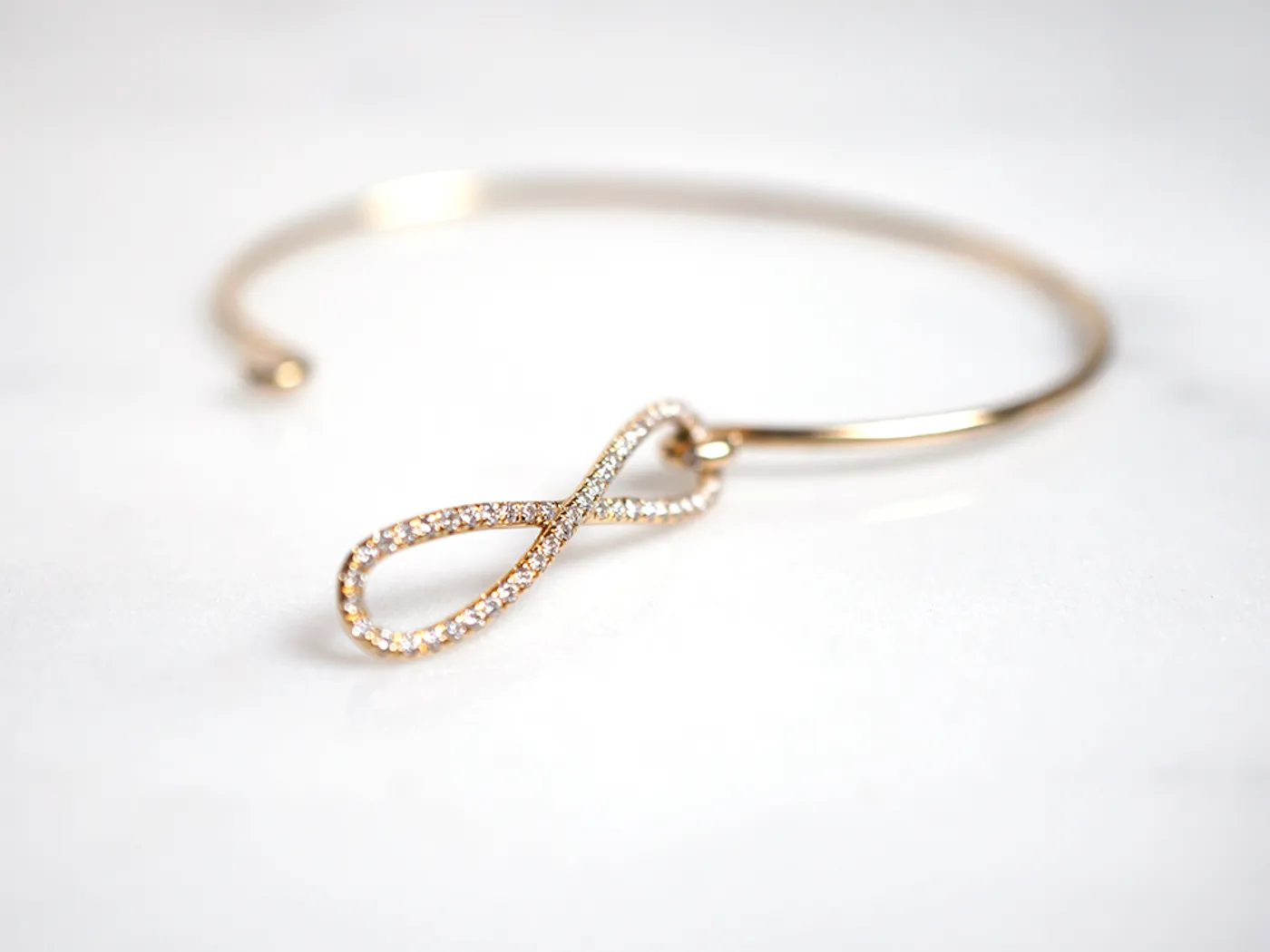 18k Yellow Gold Bangle (Infinity) — view 2