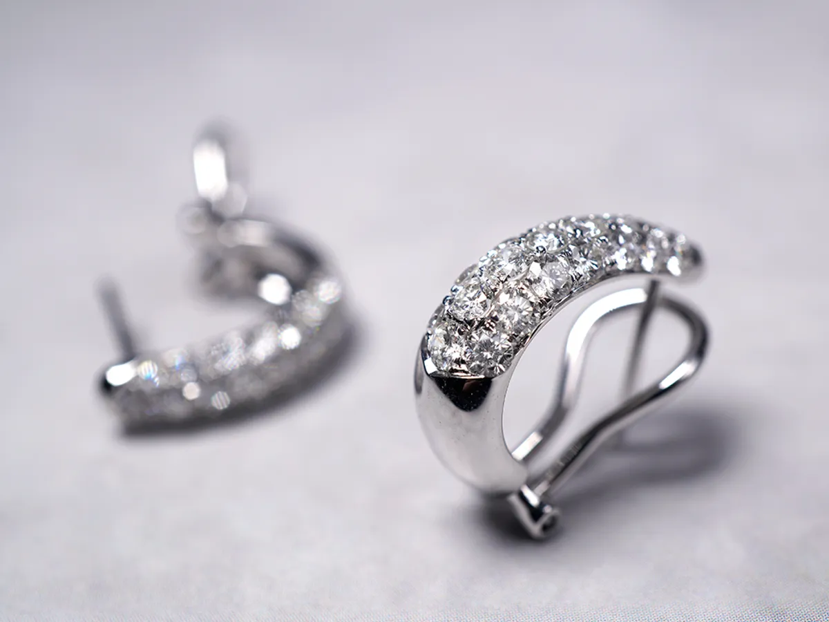 14k White Gold Diamond Earrings — 2